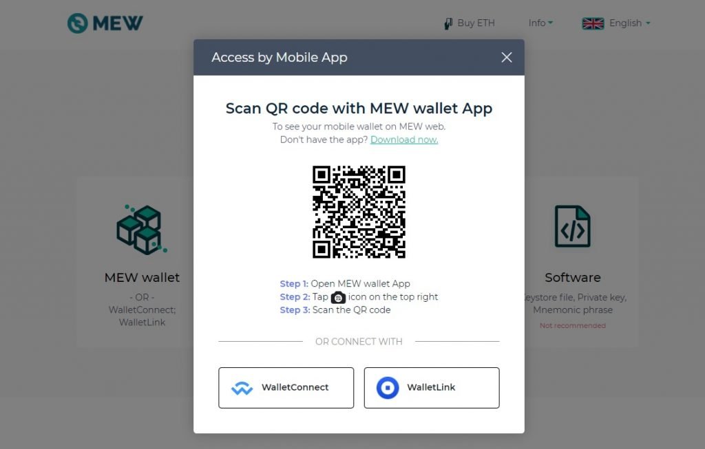 1 Đăng nhập vào ví MyEtherWallet bằng App MEW Wallet