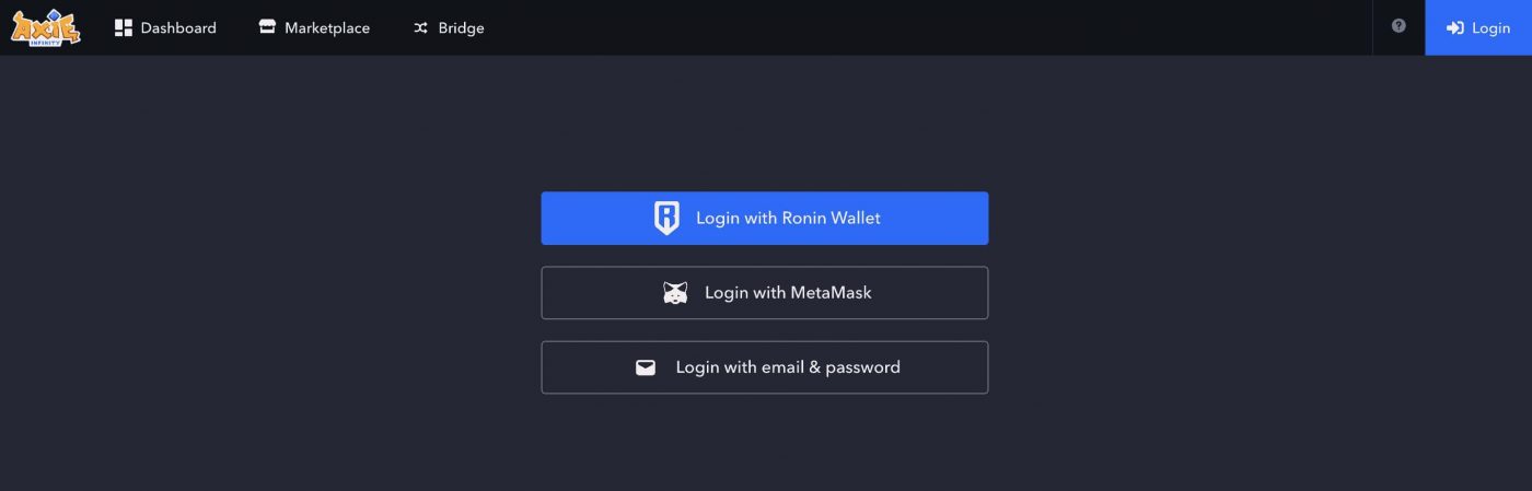 Login with Ronin Wallet